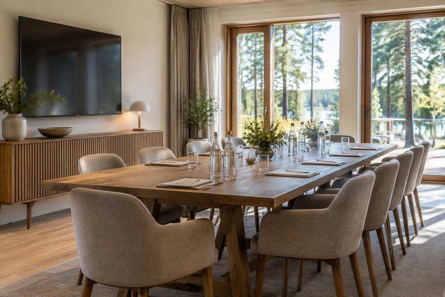 Ljust mötesrum för konferens, workshop och företagsevent nära Stockholm